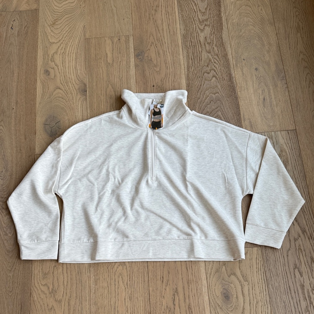 Avia Women's Heather Cream Half-Zip Scuba Pullover